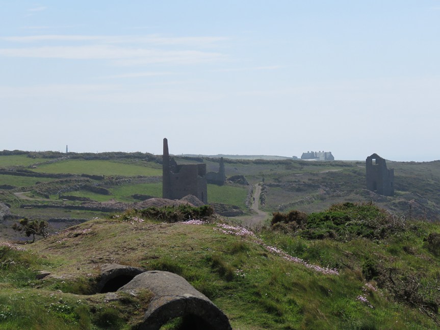 Stone ruins among rocky pastures.