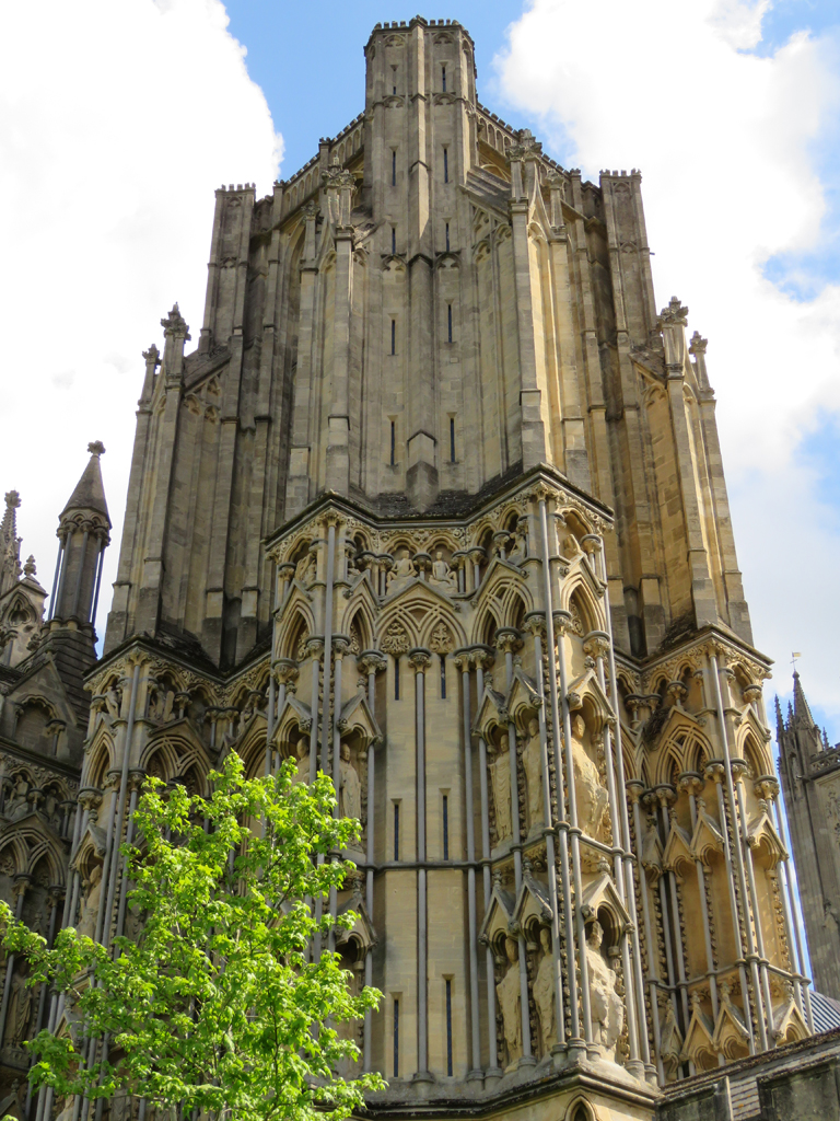 Stone cathedral tower.